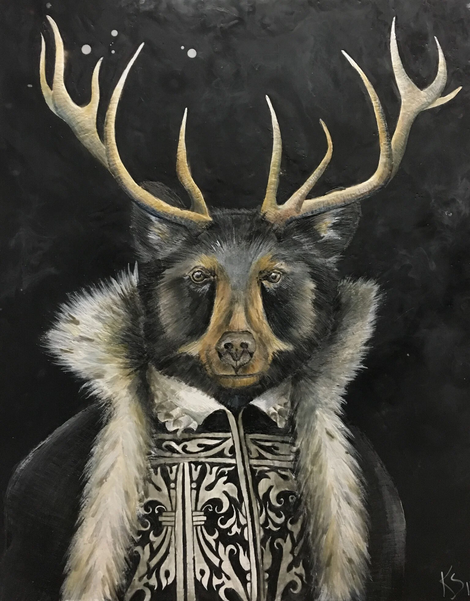 ﻿﻿Antlered &amp; Ermined 2018 24x30 SOLD