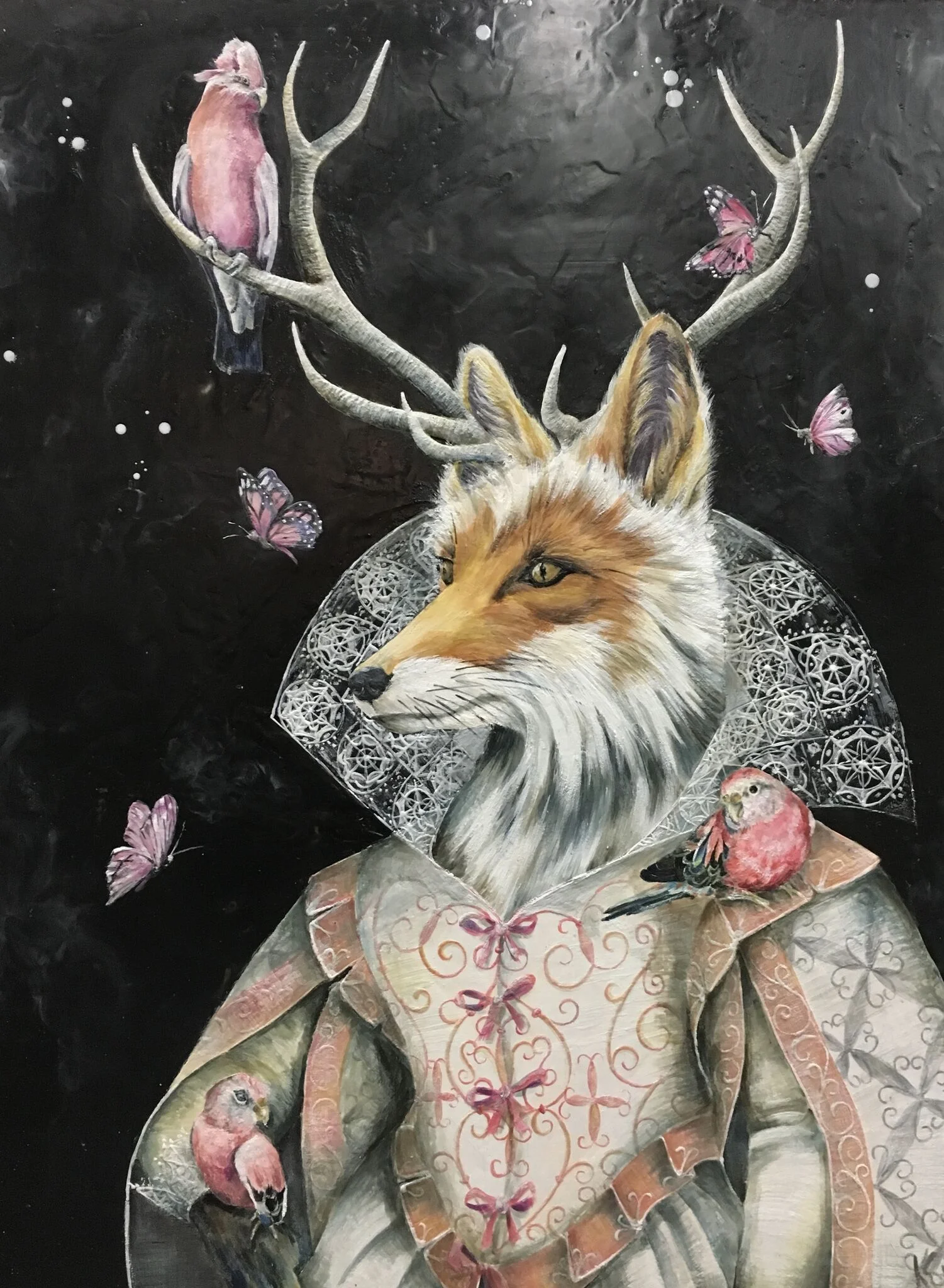 Cocktail Party 2018 36"x 48" SOLD Encaustic on Panel