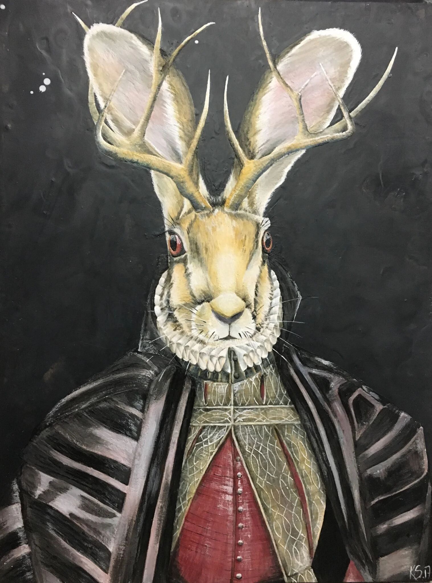 Rabbit Red Breast 2017 36x48 SOLD