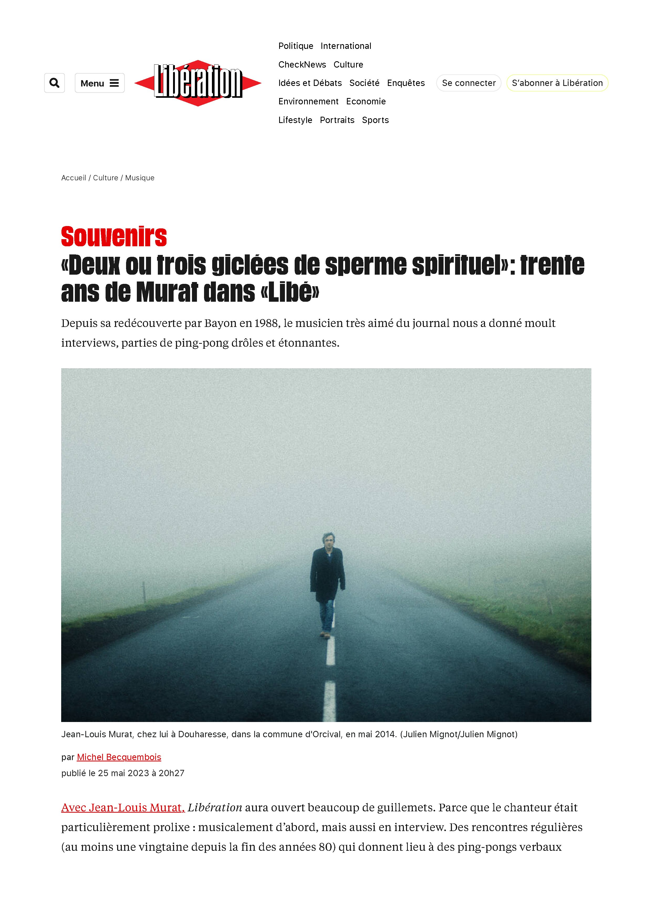 «Deux ou trois giclées de sperme spirituel» _ trente ans de Murat dans «Libé» – Libération.jpg
