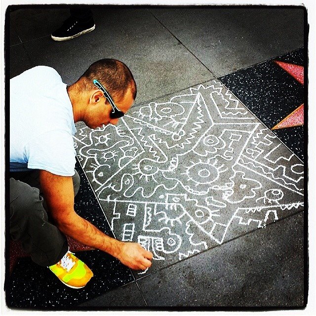 Chalk on Walk of Fame.jpg