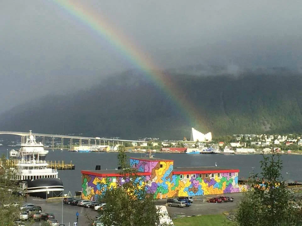 Large mural in Tromsø Harbour