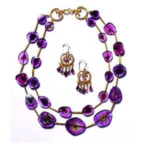 20K Gold , Diamond & Watermelon Tourmaline Set