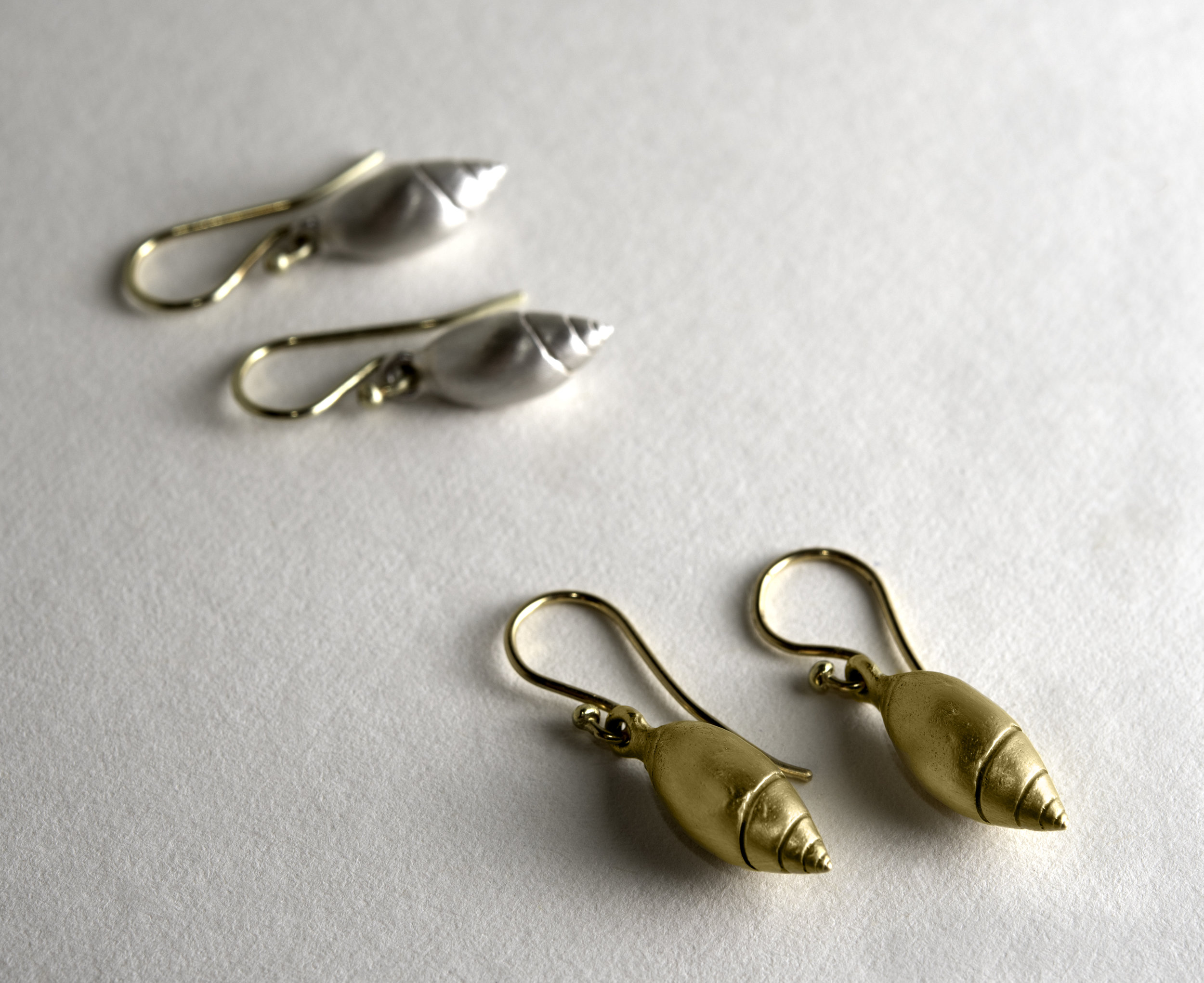 20Kt /14Kt Sterling Silver Shell Earrings
