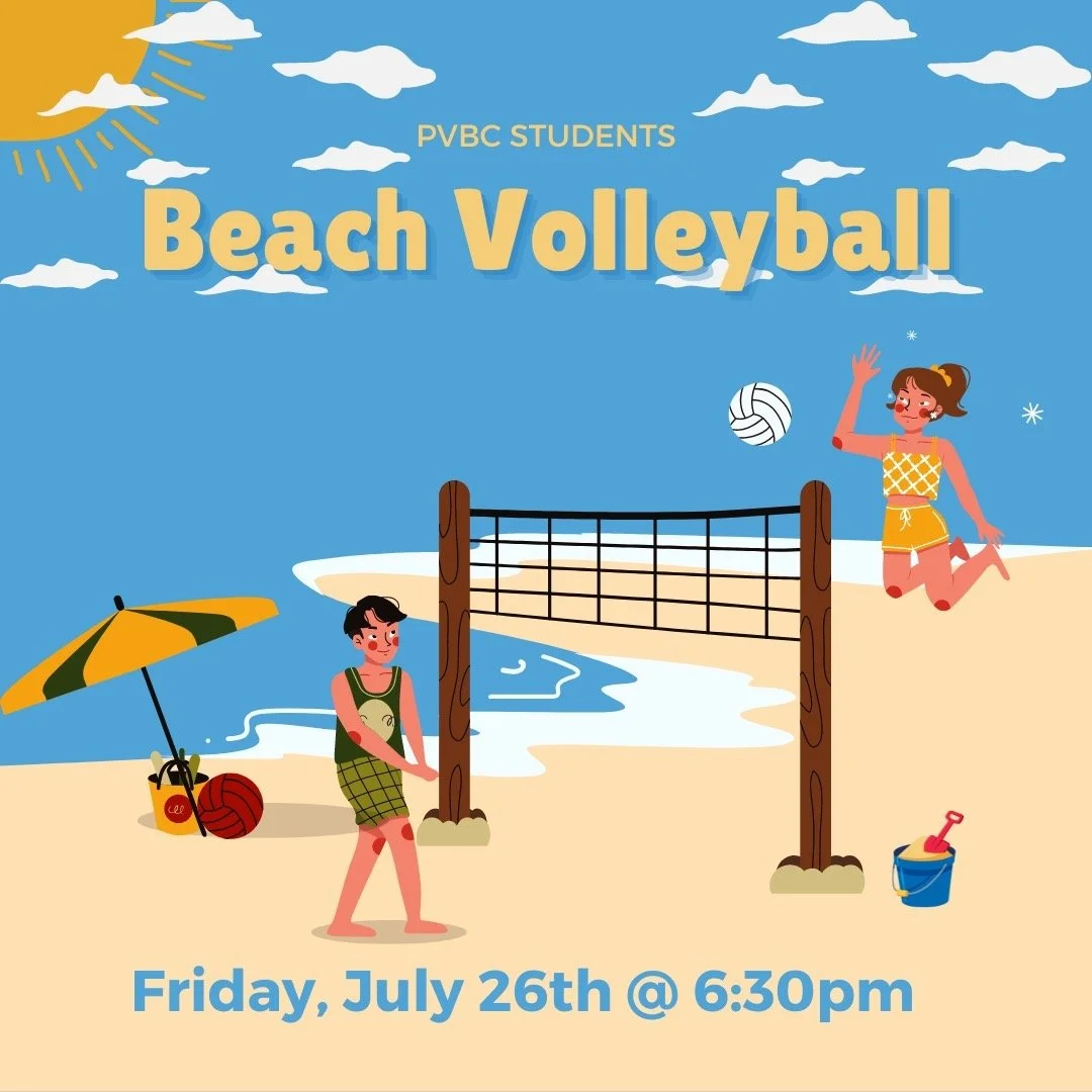 Join us Friday July 26th from 6:30-8:00 pm for some beach volleyball! 🏐☀️😎