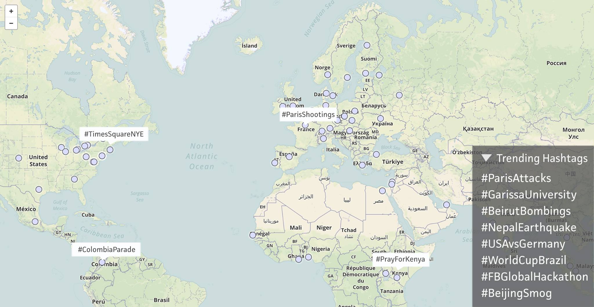 A refined mockup of the UI for the website once we implemented the Leafle API and settled on a map style.