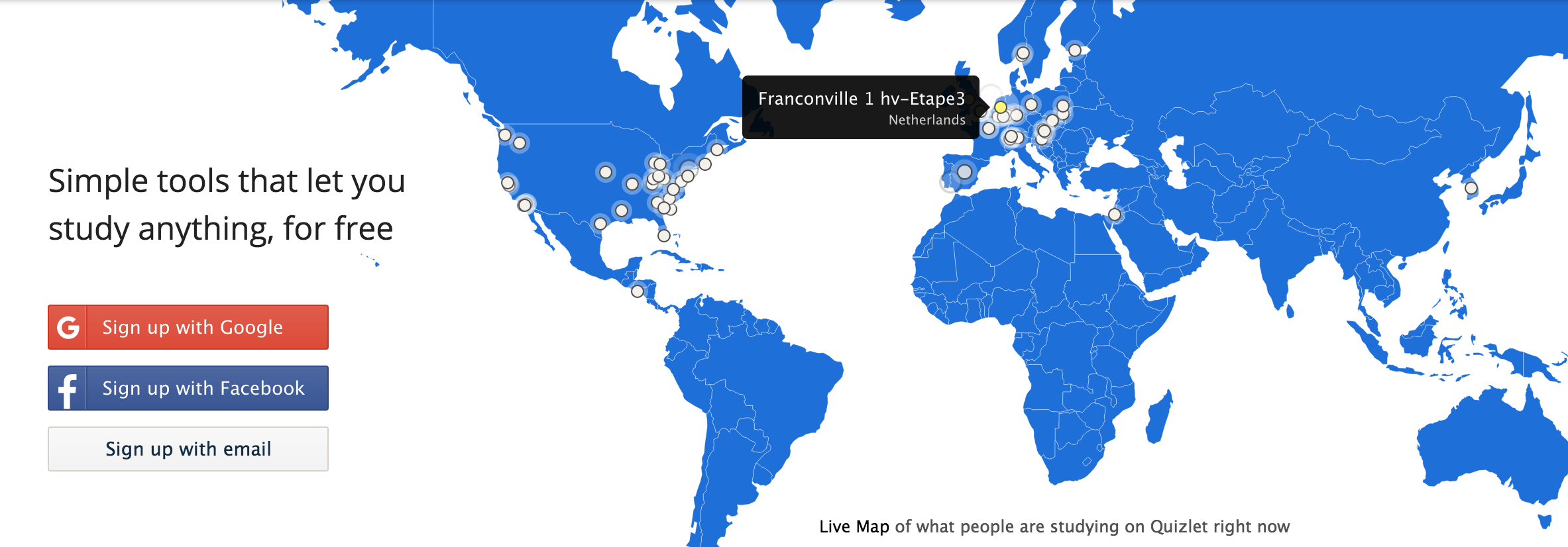 Inspiration for the map UI was taken from Quizlet's homepage!