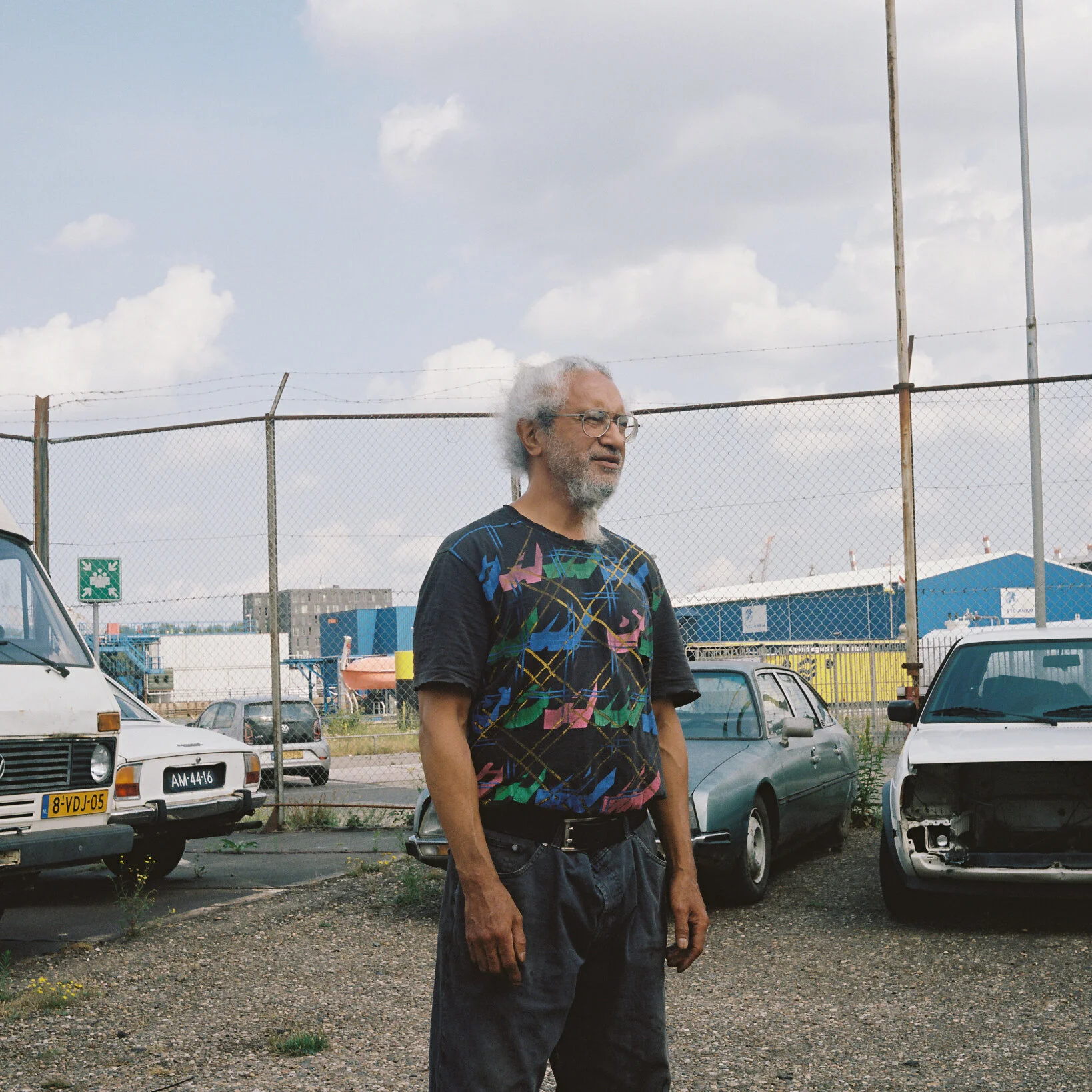 Peter bij de Rotterdamse Droogdok Automobiel Club op Heijplaat. Augustus 2019