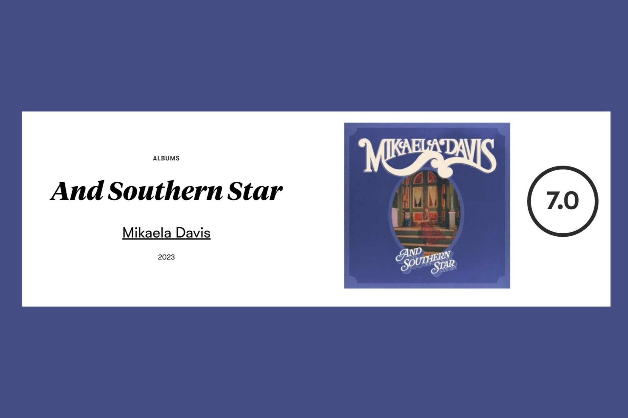 "And Southern Star" gets 7.0 review on Pitchfork  