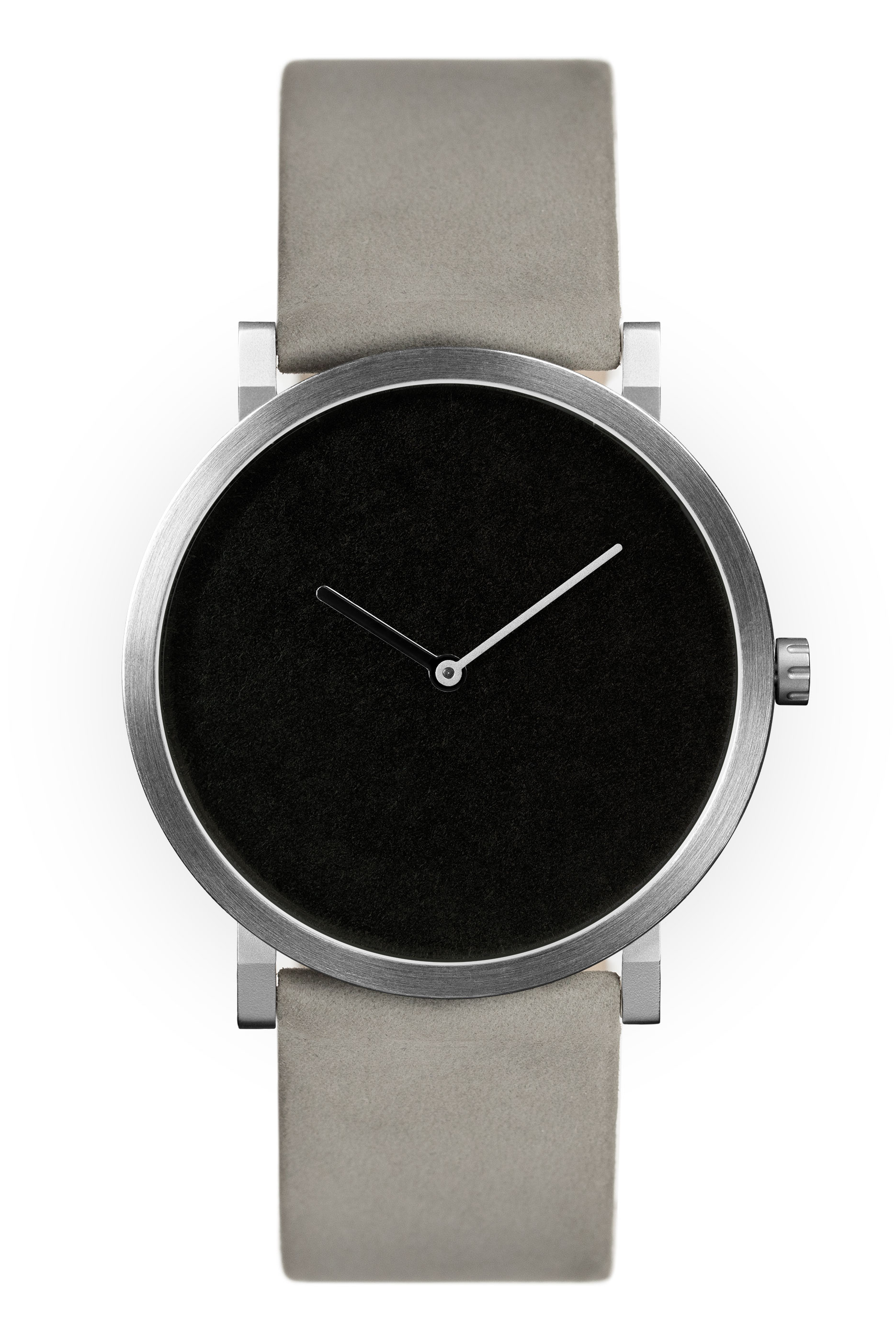 Matte Black with Beige Leather Strap