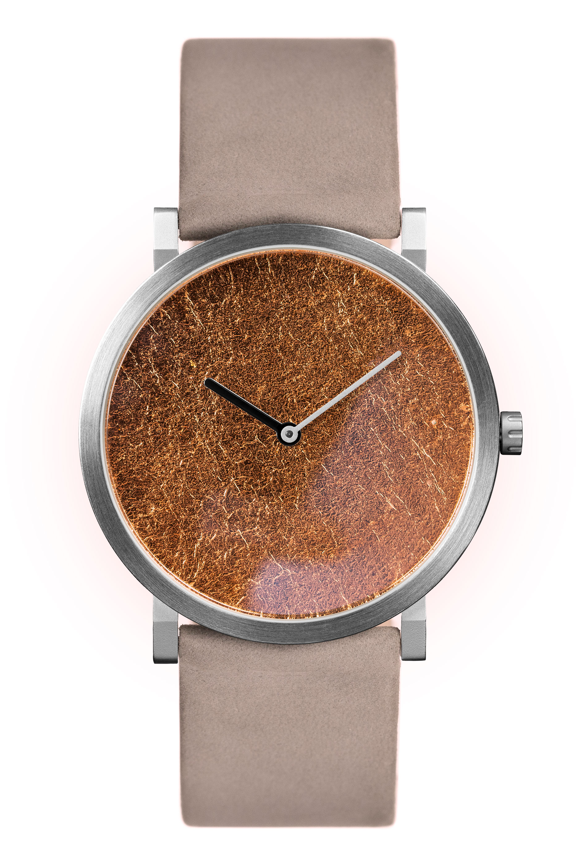 Copper Leaf with Grey Leather Strap