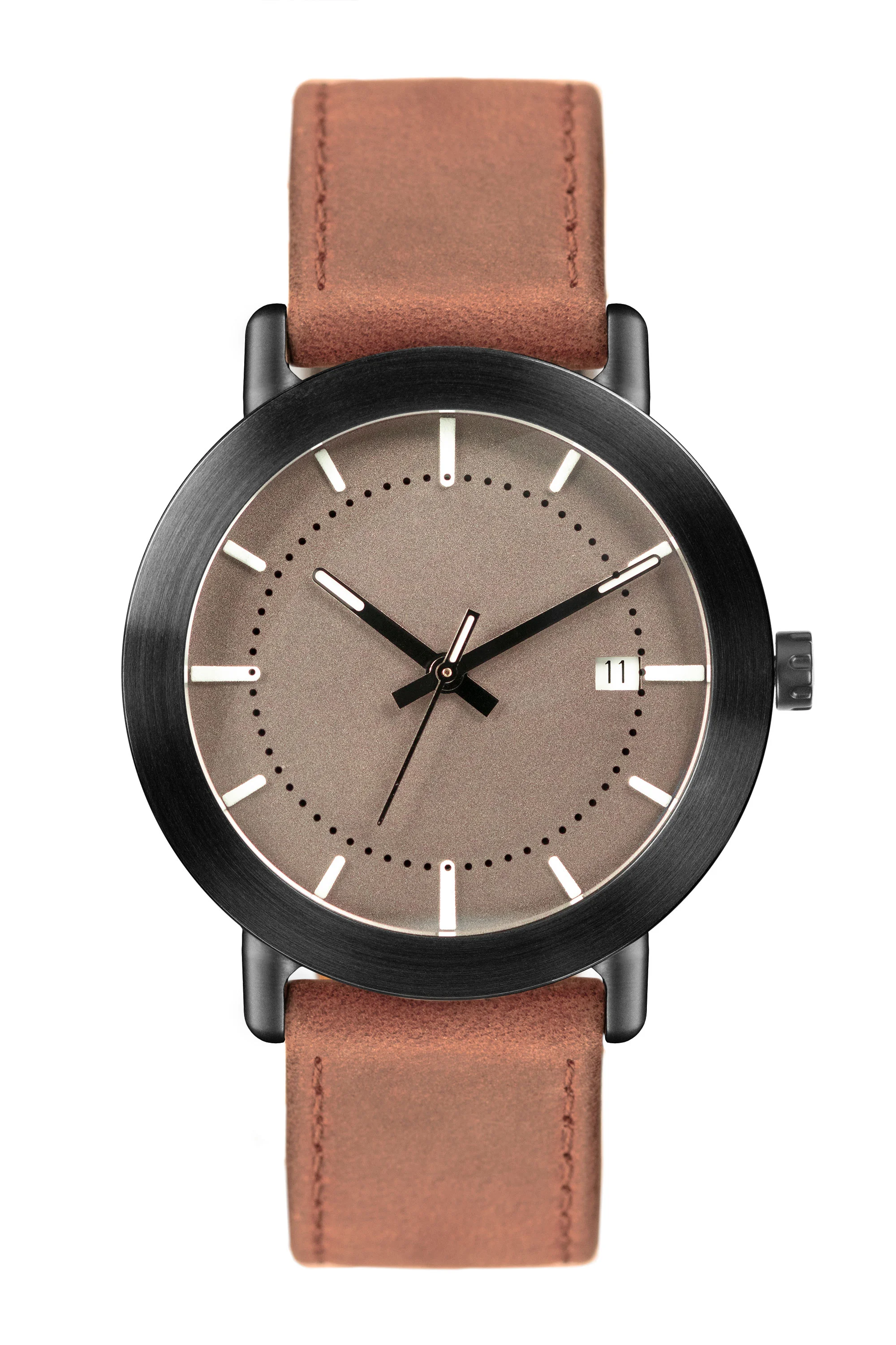 ELEVEN_Blackcase_Brushed-blackring-WarmGreyface-Medium-Brown-Paco.jpg