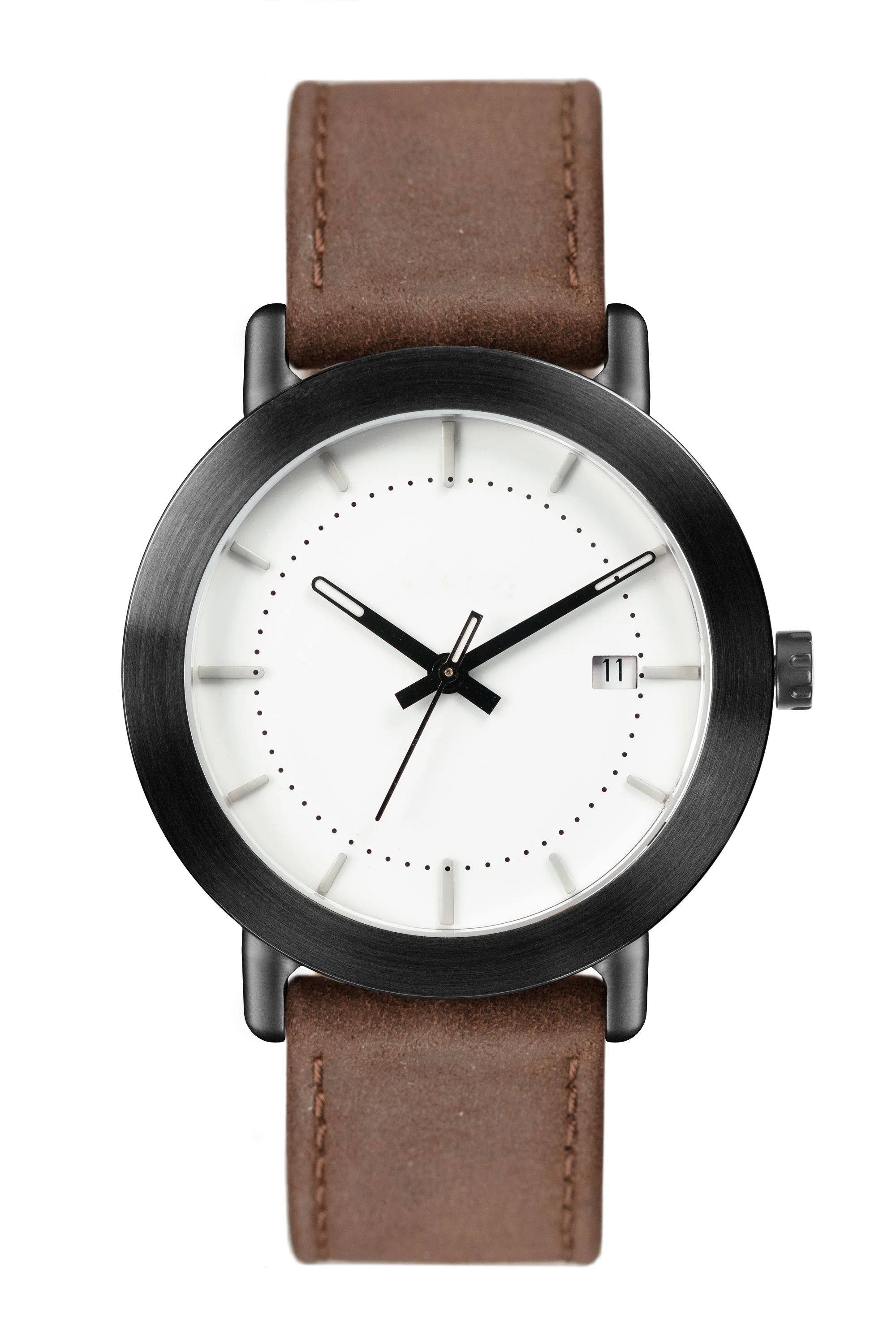ELEVEN_Blackcase_Brushed-blackring-Whiteface-Dark-Brown-Bunny.jpg