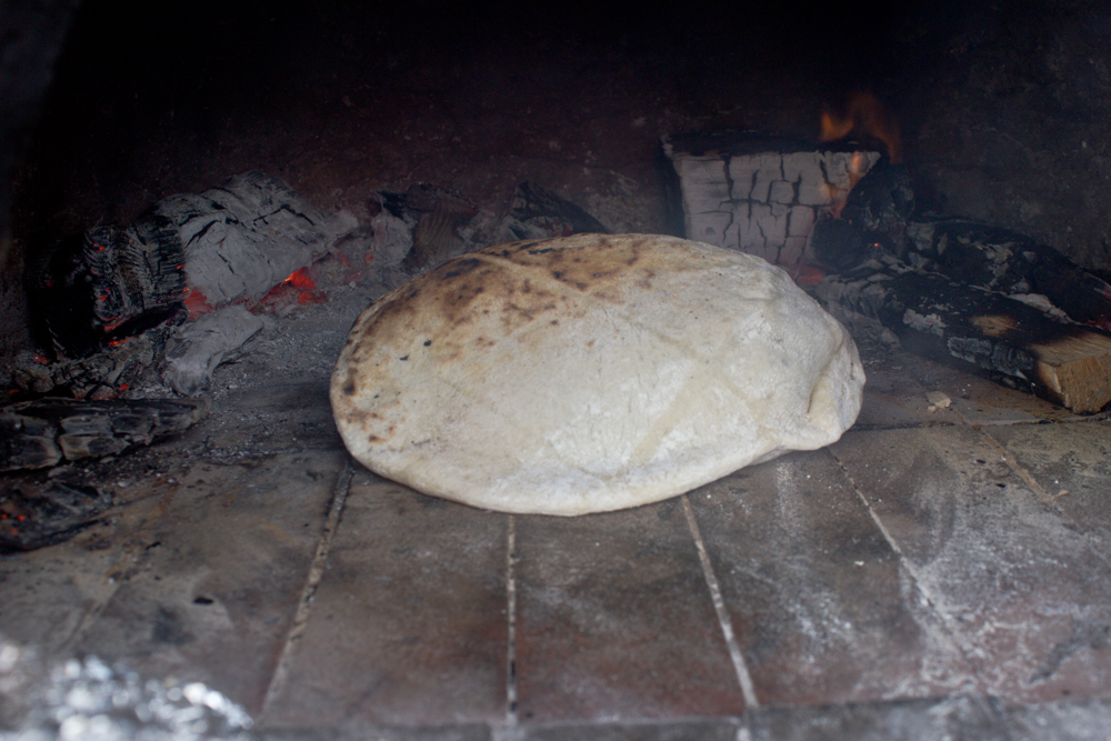  Flatbread in the wood oven 