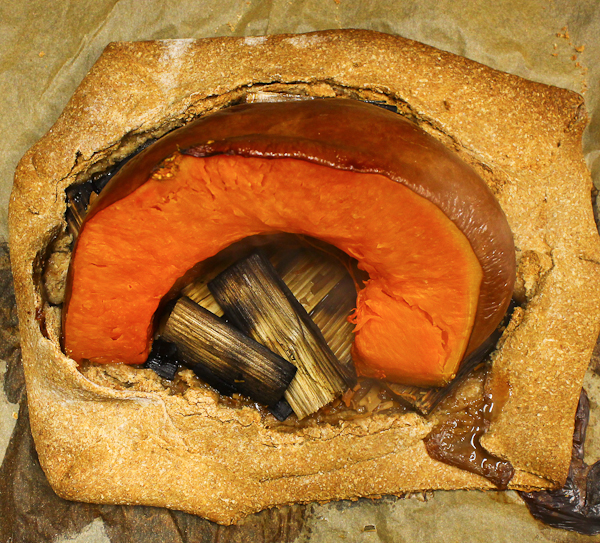  Pumpkin roasted in rye dough with juniper wood 