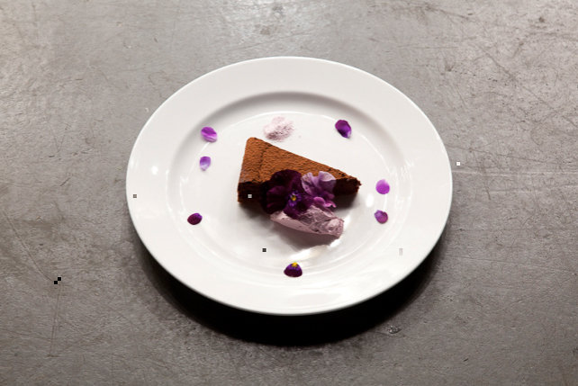  Chocolate and beet torte, violas and viola cream,&nbsp;London 2010 