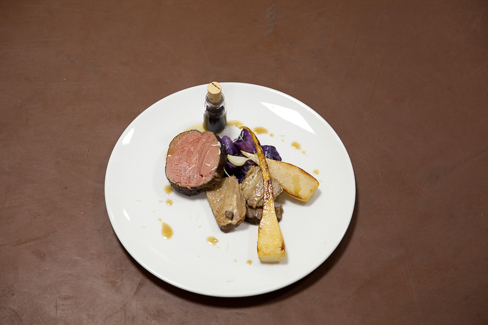  Beef ribeye and belly, turnip, colour-changing cabbage, horseradish, parsley root,&nbsp;Berlin 2011 
