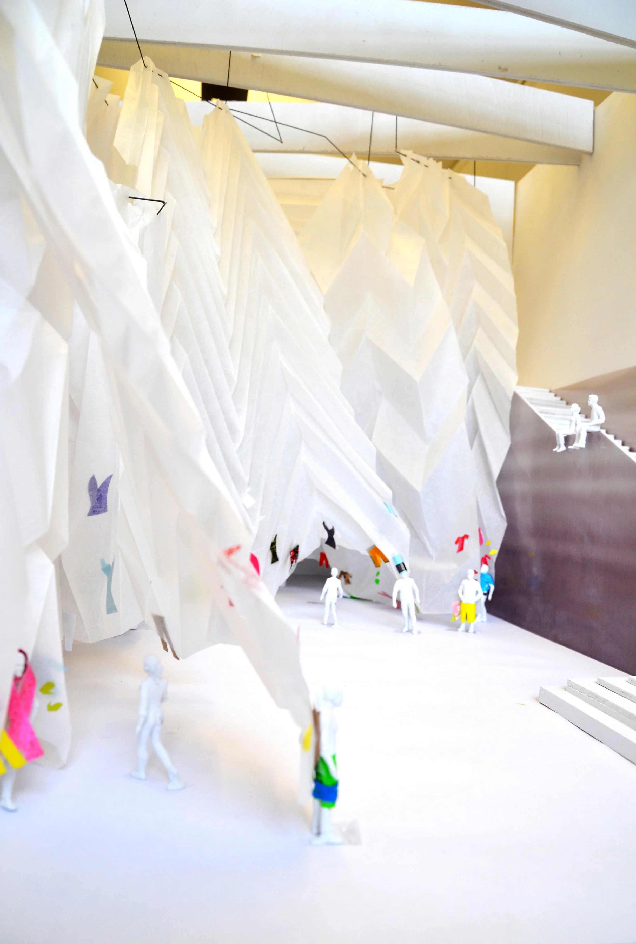   Wandering Wardrobe is a bond that physically links our bodies to the space and the architecture we occupy, while empowering the public to transform the space around them.   