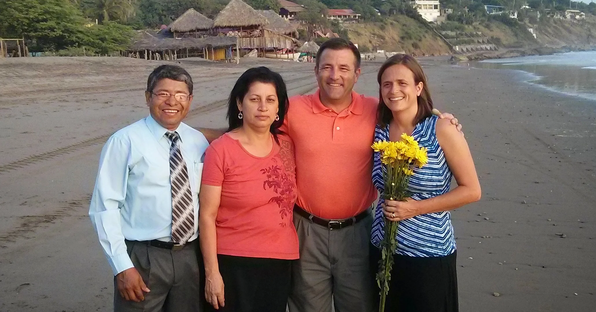 Pastor Luis and his wife Massiel with Global Cross missionary Sarah Broome and her husband Andy.