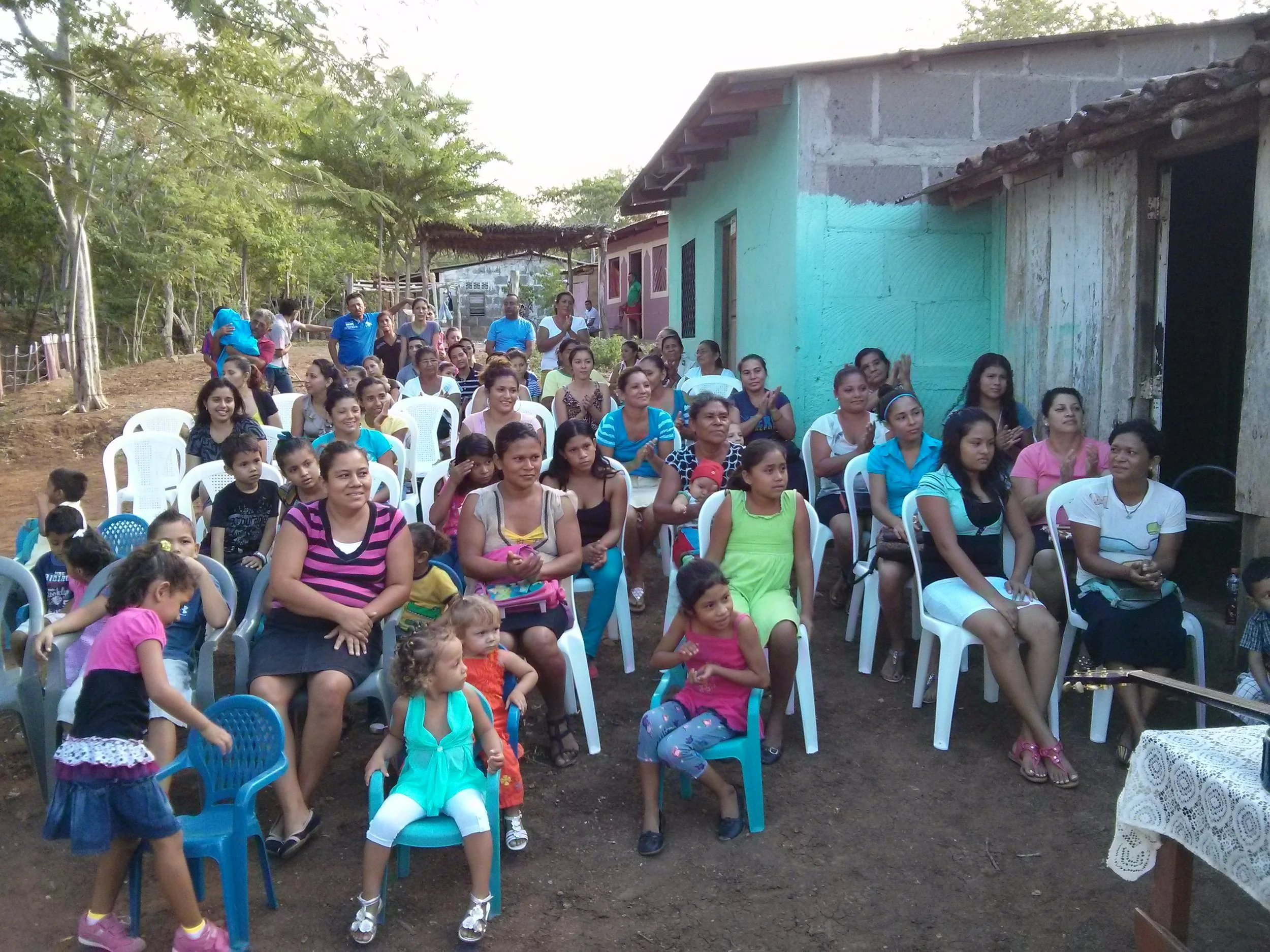 Church services were commonly held outdoors on the property of one of the members.