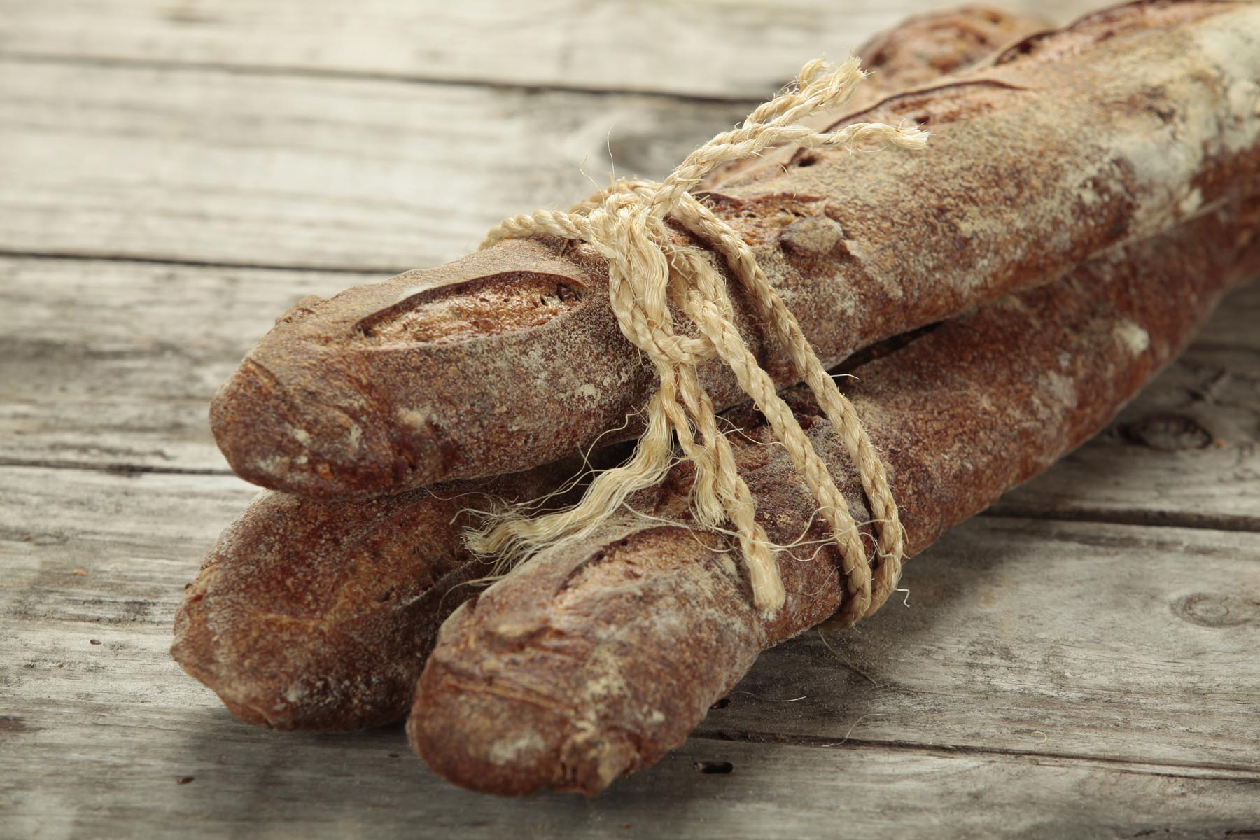 rustic whole wheat baguettes