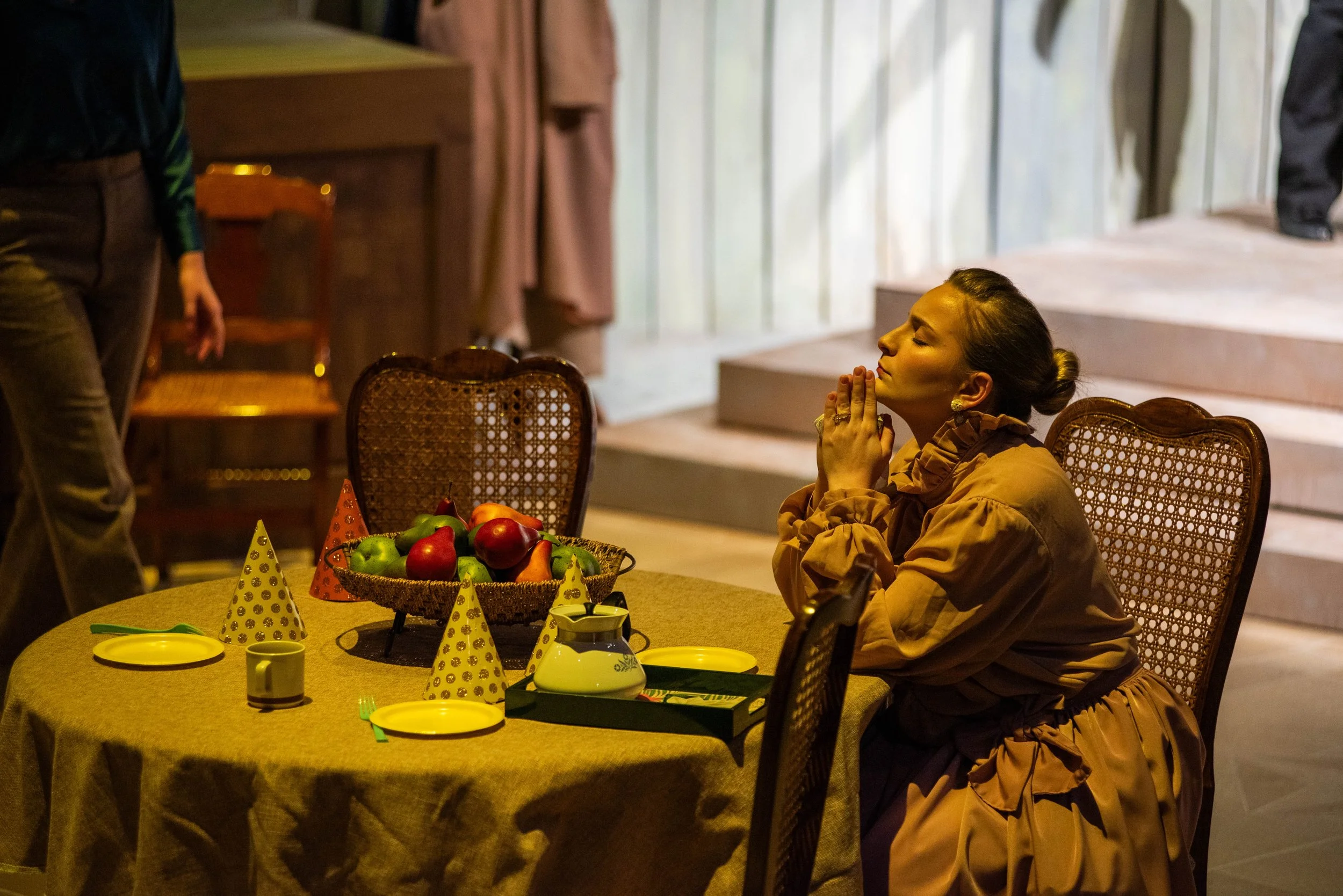 "Marburg" by Guillem Clua,
Louisiana State University, Swine Palace 2024
Set Design - Apollo Mark Weaver
Lighting Design -Smaida M Massatt
Costume Design -Kyla Kazuschyk
Sound Design - Haley Hughs
Props Design - John Michael Eddy
Stage Manager - Sara