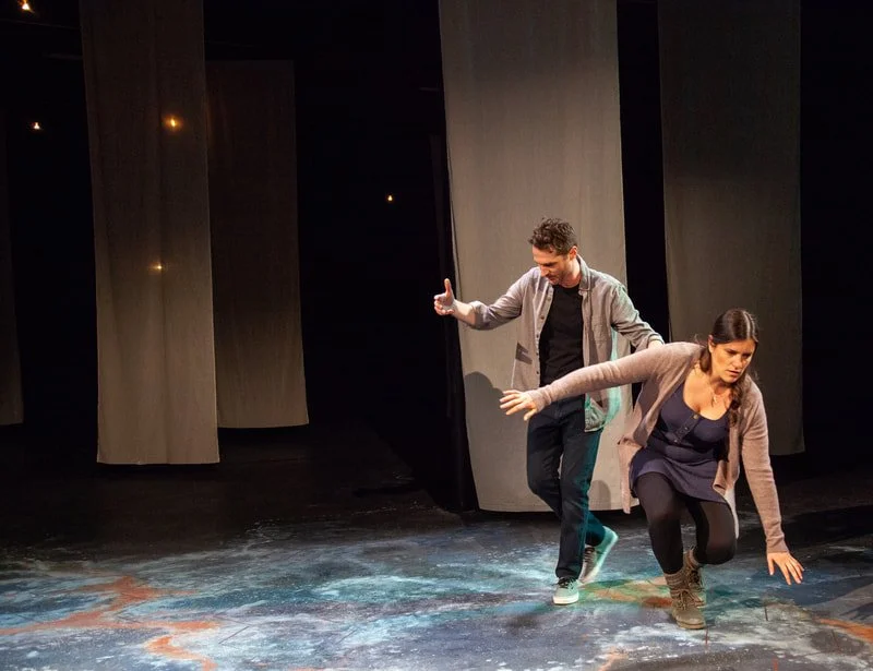 ▫Constellations" by Nick Payne. 
The Wilbury Group, Providence, RI — 2017 & 2019

Set and Lighting Design by Max Ponticelli
Costume Design by Erin Meghan Donnelly
Sound & Projection Design by Andy Russ
Stage Management by Annalee Cavallaro*