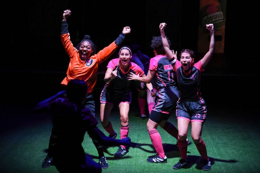 "The Wolves" by Sarah DeLappe —
PlayMakers Repertory Company, Chapel Hill, NC, 2025---
Set Design by Ant Ma
Lighting Design by Abigail Hoke-Brady 
Sound Design by Daniel Baker
Costume Design by Pam Bond
Stage Manager Aspen Jackson