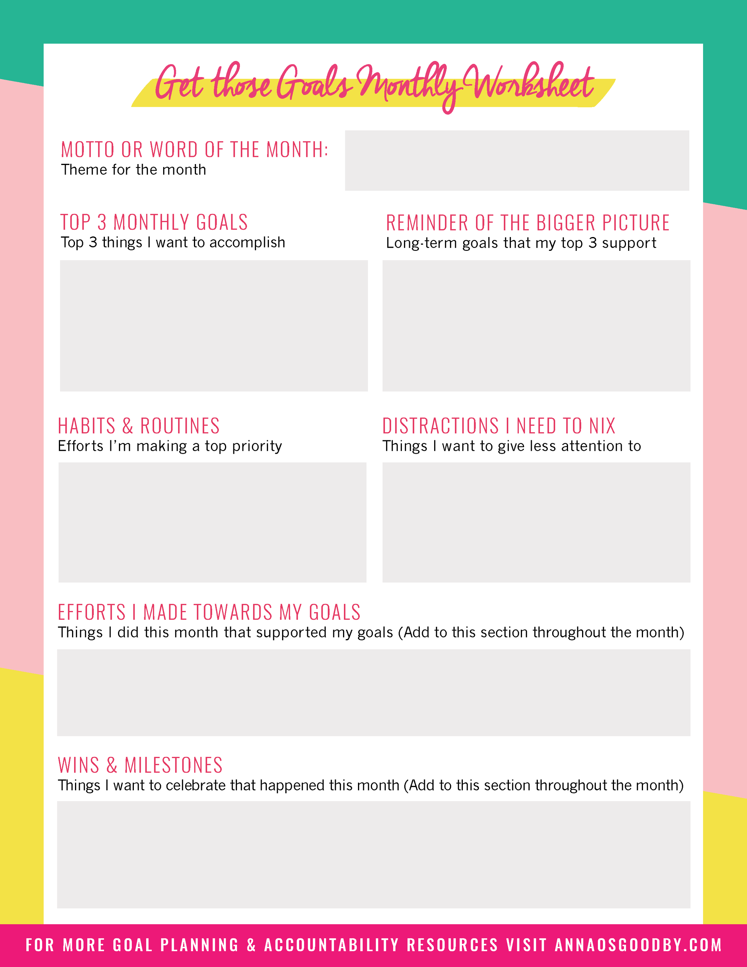How I Set Myself Up for Success Each Month + a Free Monthly Goal