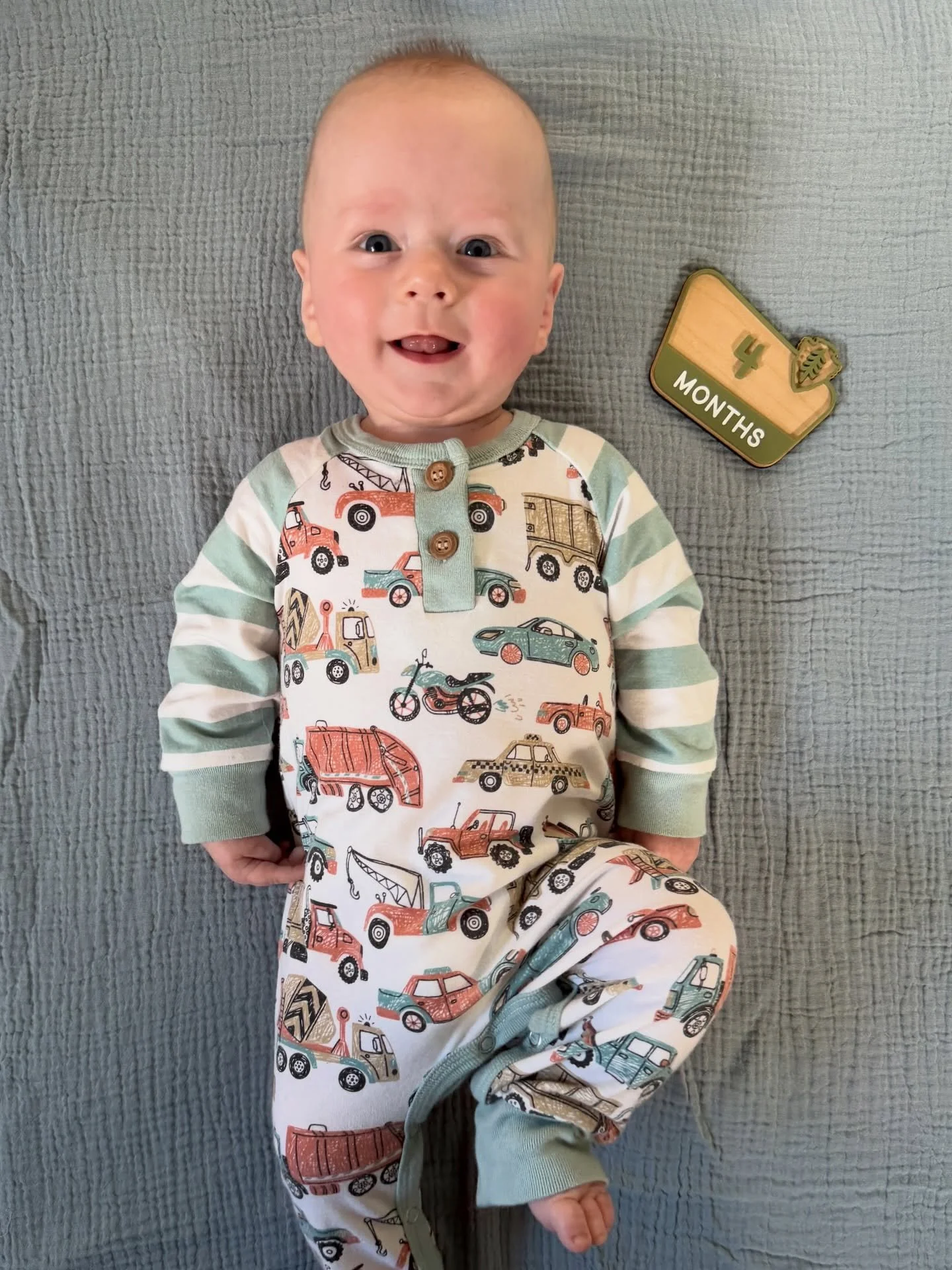 We&rsquo;ve officially entered the everything-goes-in-your-mouth stage! This month you discovered your hands and love having them in your mouth. You&rsquo;ve also started intentionally grabbing things. It&rsquo;s been so cute watching you realize you