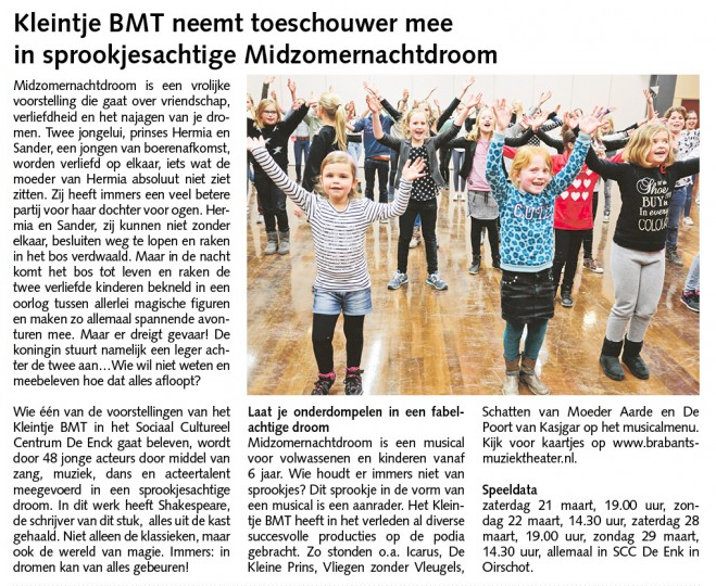 Kleintje BMT neemt toeschouwer mee in sprookjesachtige Midzomernachtdroom