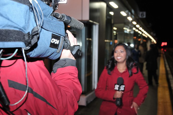 Reporting in the field for GO Transit and CP24 Breakfast