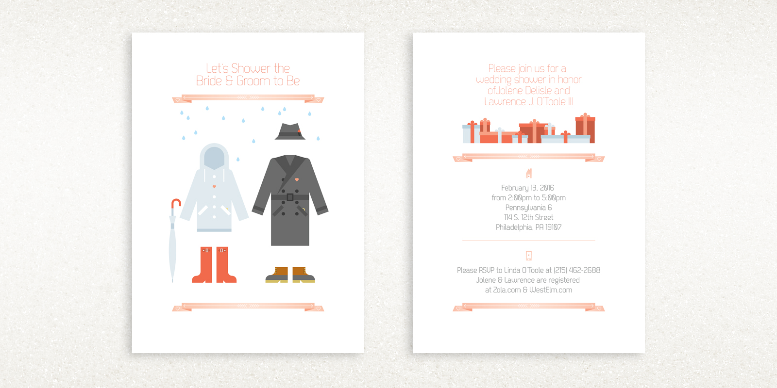 Brian Hogan Graphic Design - Bride and Groom Party Invitation