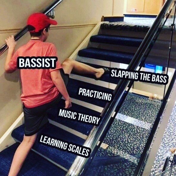 😂 so true. My funk/New Orleans/southern rock band where I accompany my vocals on bass plays in Nashville tonight at 7:30 at Betty&rsquo;s Grill. Don&rsquo;t expect any slapping! 😂. Show is free so if you don&rsquo;t like it you get your money back.