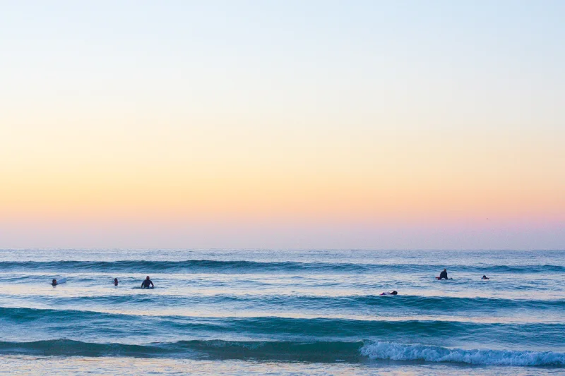 Catching the surfers at Bondi beach, first thing in the morning