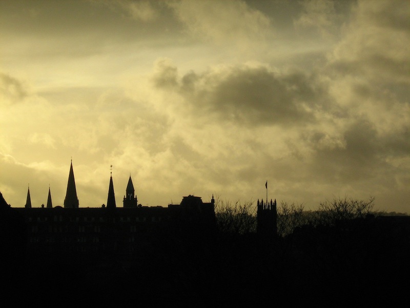 A stormy sky made a beautiful silhouette in Edinburgh