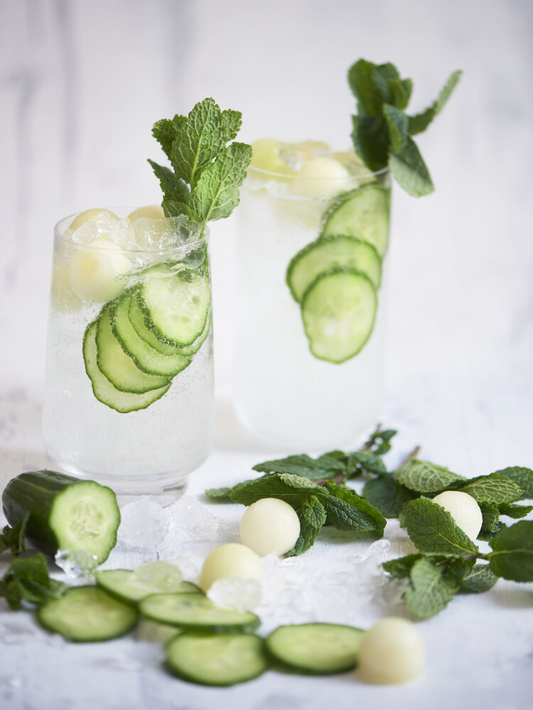 Grove fever cocktail - Cucumber, melon and gin spritzer
