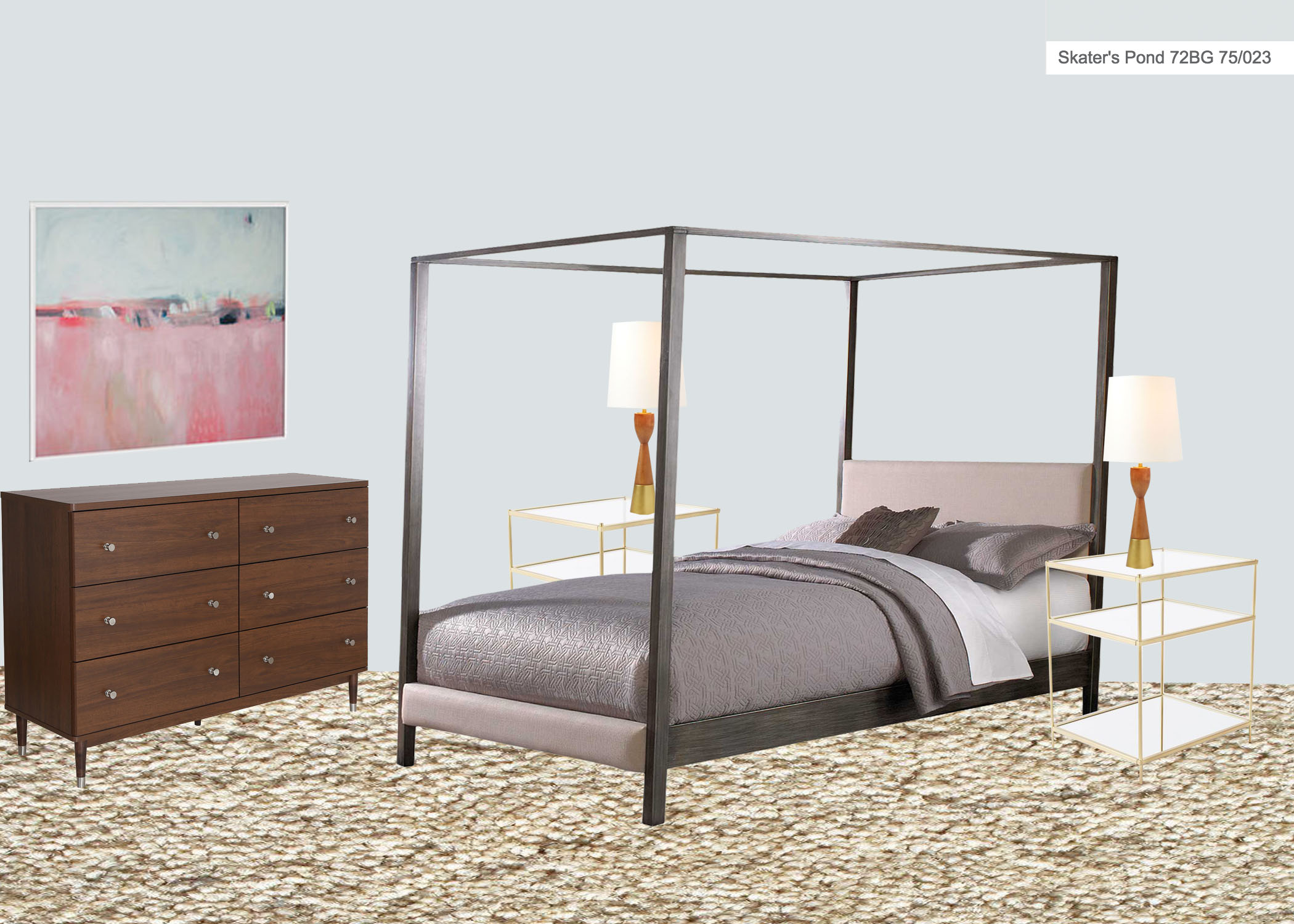 I thought he might be open to a canopy bed if it was dark and more masculine