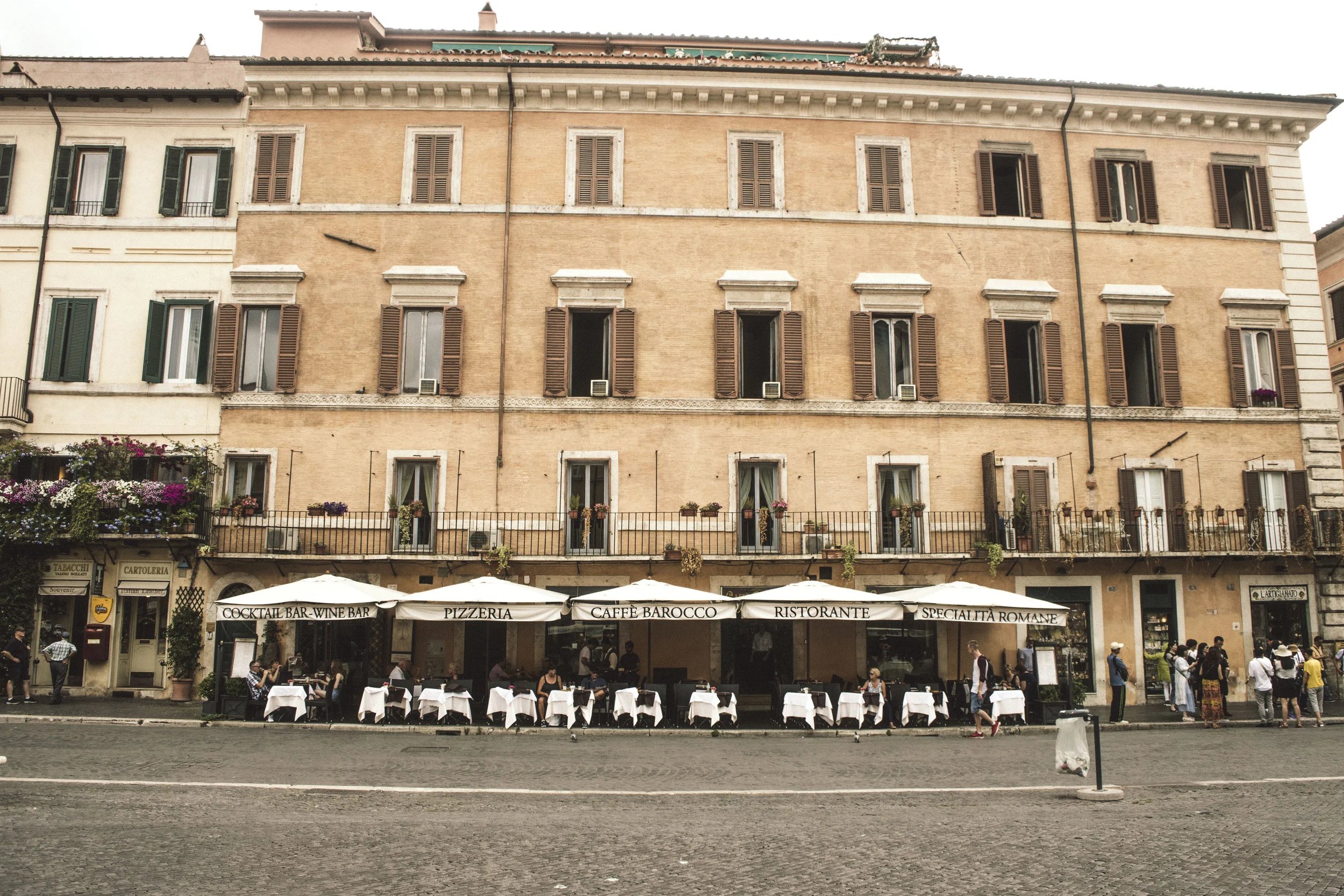Piazza Navona at lunch time in Rome, Italy