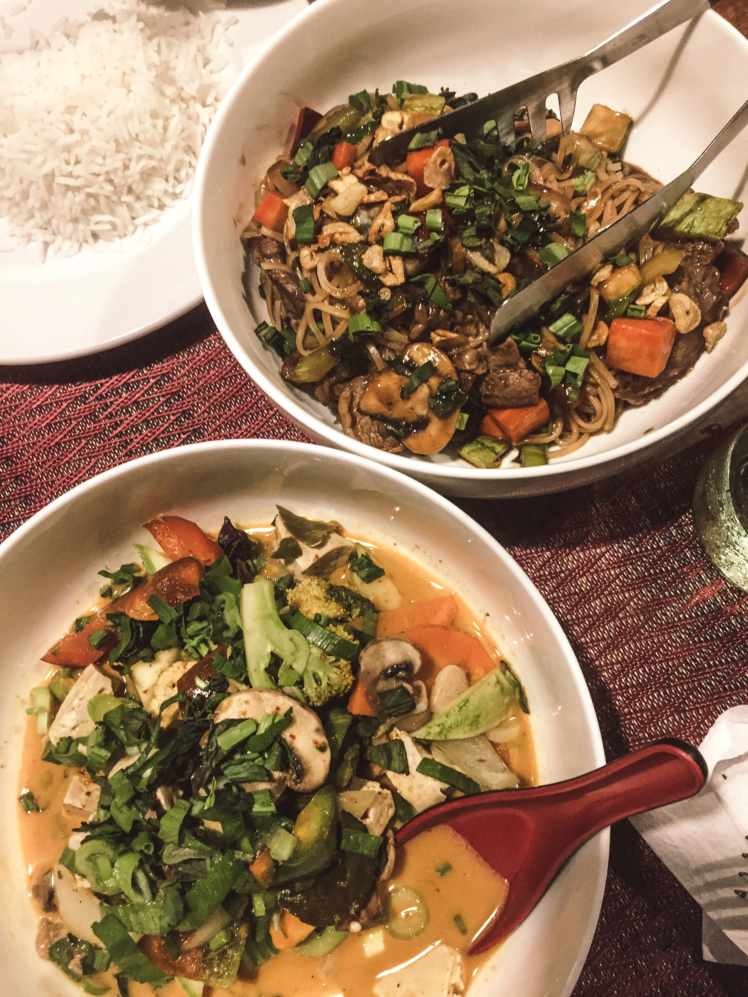 Thai food for dinner at Jerah. One of the best restaurants in Jaco, Costa Rica.