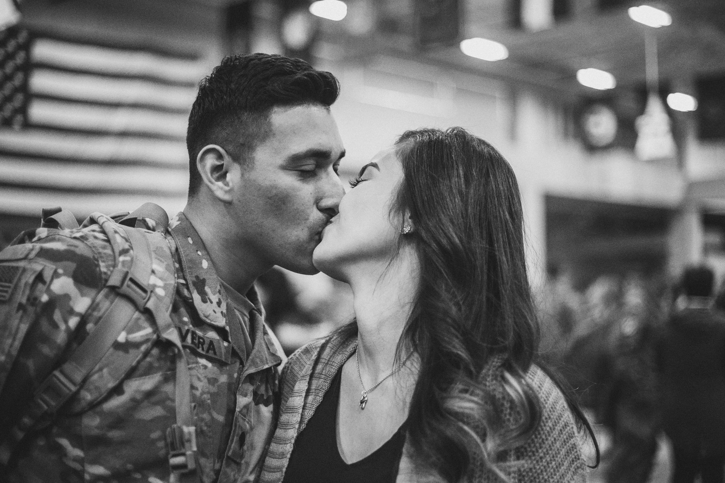 Couple reunites for homecoming in Fort Benning, GA after husband’s nine month deployment in Afghanistan
