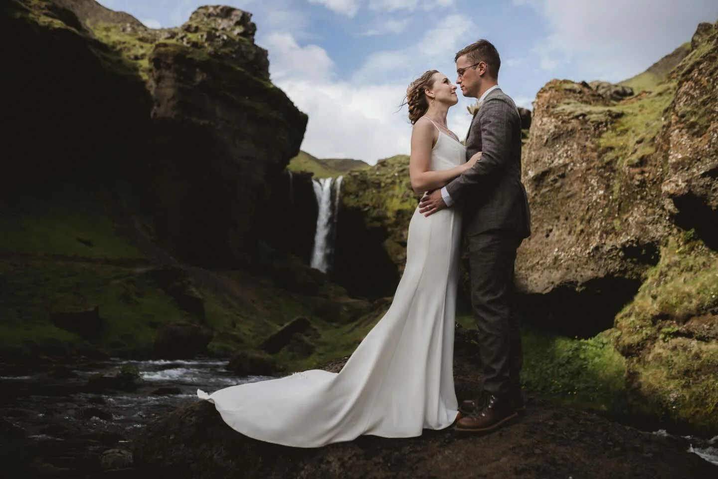 My favorite place in the world. Forever and always ❤️

#iceland #icelandweddingphotographer #pinkiceland #icelandelopementphotographer 
Iceland waterfall wedding