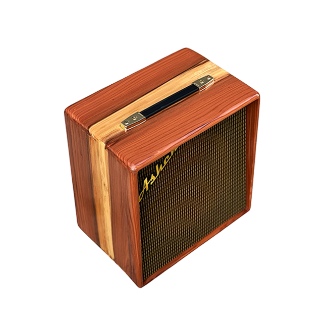 Ashen 112 Custom Guitar Speaker Cabinet Redwood Metal Logo