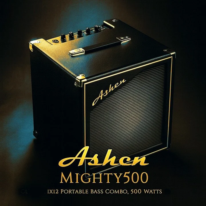 Introducing the NEW Ashen Mighty500 &mdash; 500 watts of reliable bass power in a sleek 1x12 combo.
Handmade in California for players who want tone, style, and portability in one stunning package.
⚡ Pure tone. Serious punch. Lightweight - just over 