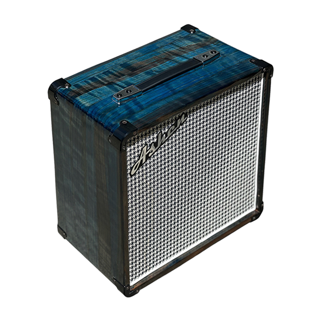 Unique Ashen 112 Blue Custom Guitar Speaker Cabinet Curly Redwood (empty)