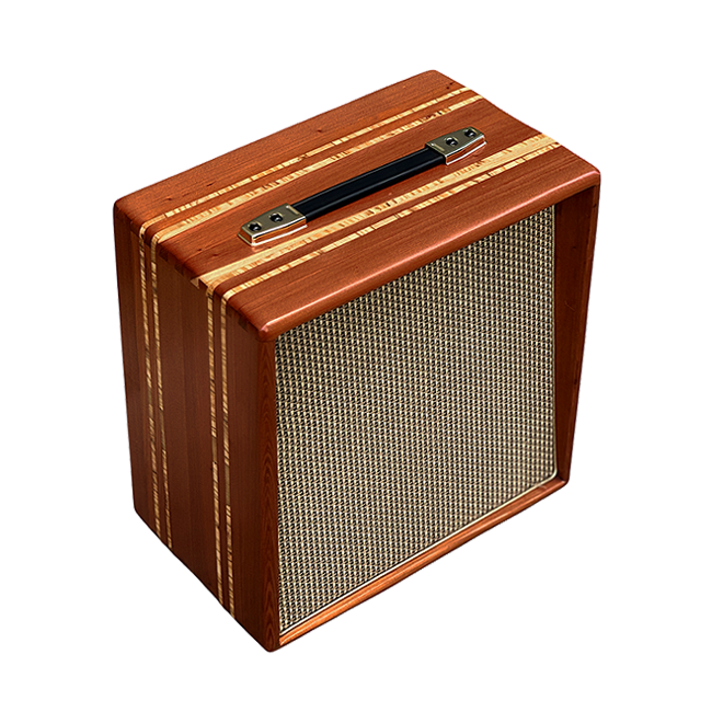Ashen 112 Custom Guitar Speaker Cabinet Redwood White Stripes (empty)