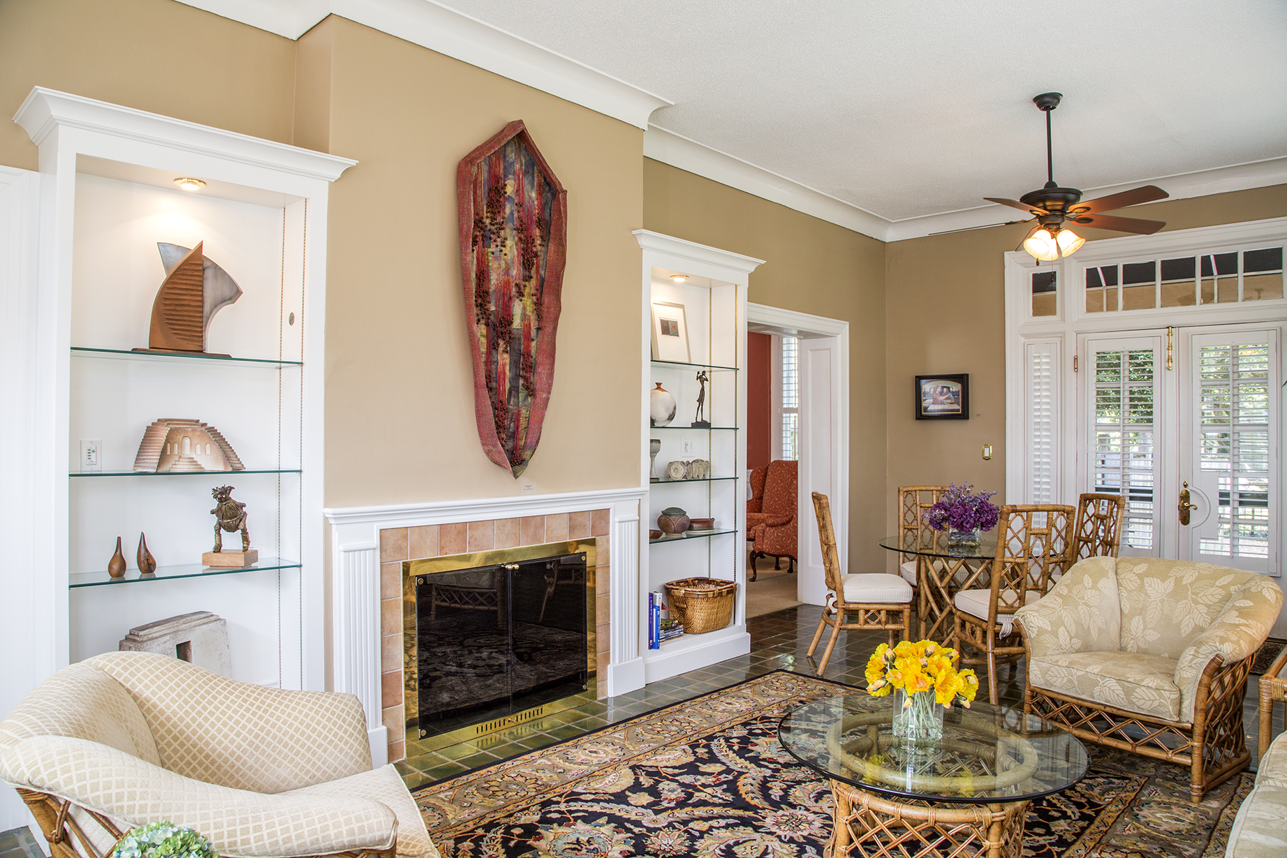  Every piece of art in the home was purchased or donated from ECU's art students and faculty. 