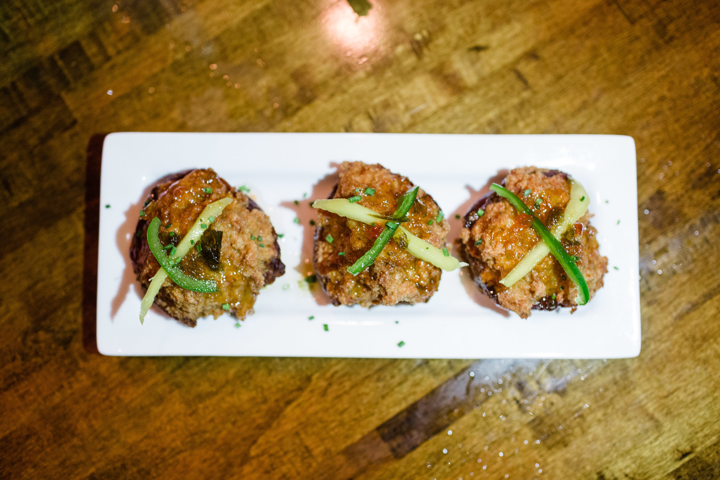  NC Brioche Shrimp Toast, Southern Pepper Jelly &amp; Pickled Mango 