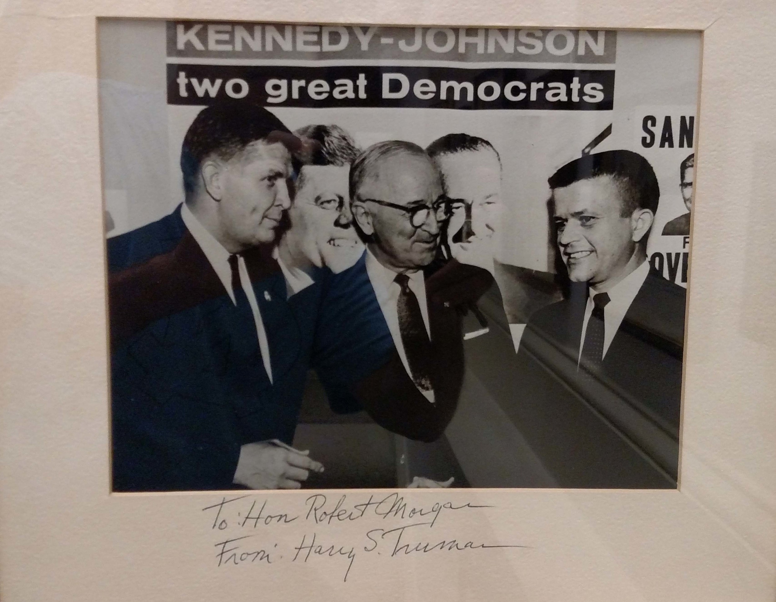 North Carolina Governor Terry Sanford, President Harry Truman and Robert Morgan