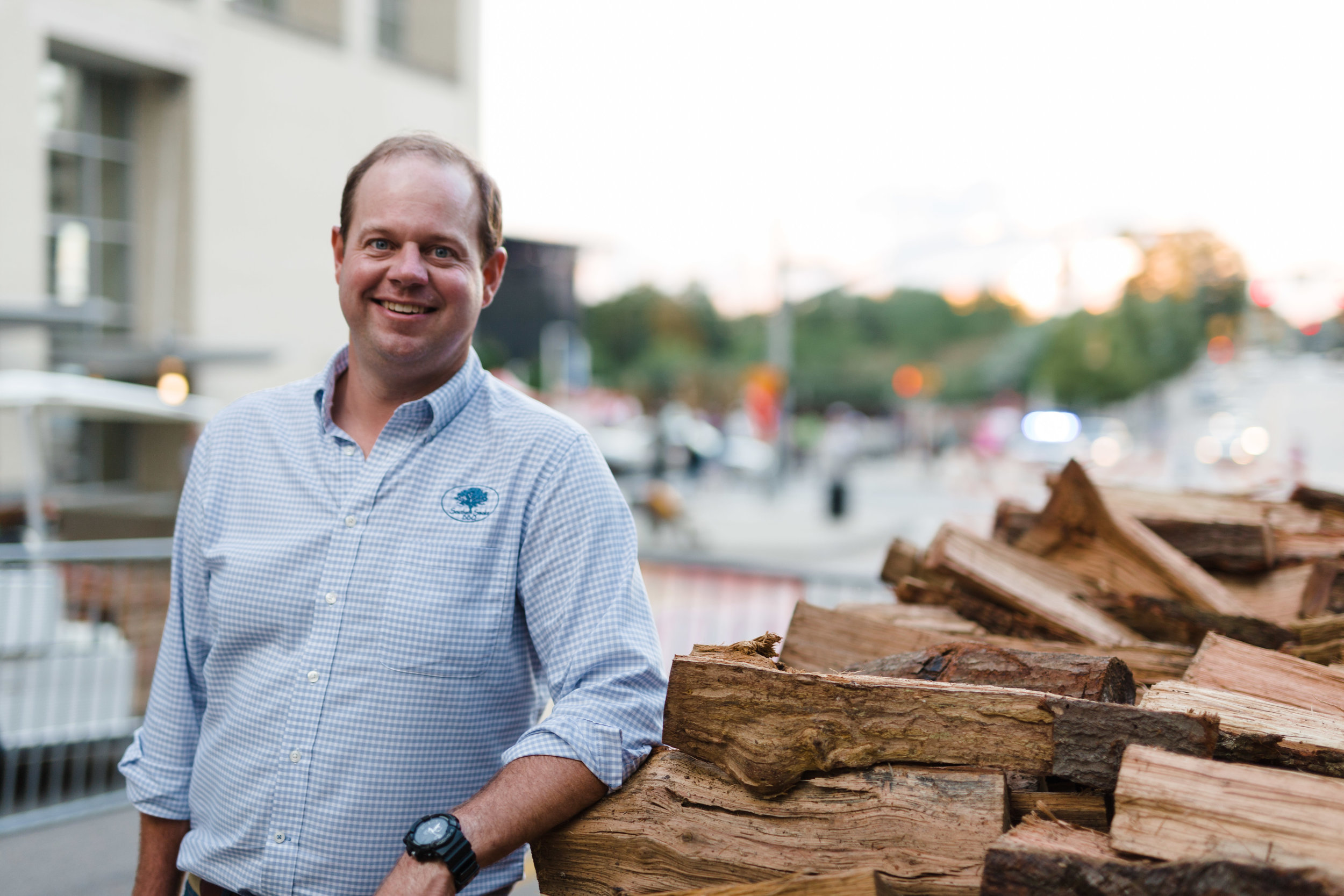 Matthew brought his wood pile along with him to the Capital City. 